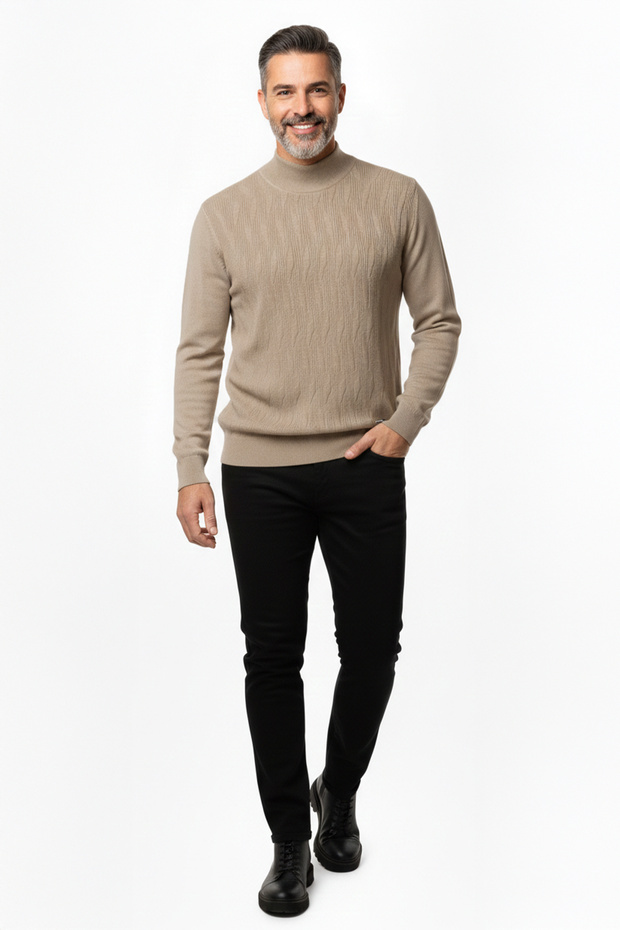 سترة رجالية بنمط ياقة الصياد نصف دائرية - 2