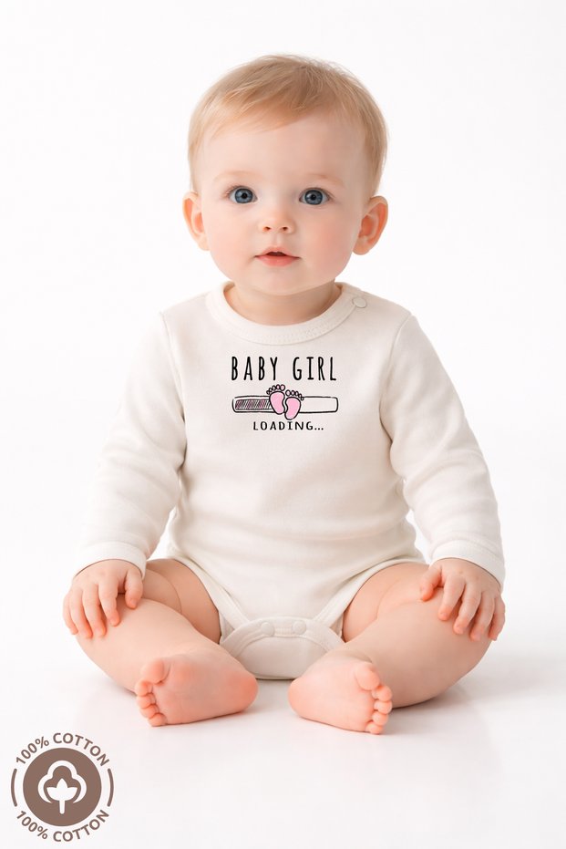 Unisex Baby 100% Organic Cotton Baby Bodysuit 0-12 Months Long Sleeve Snap Fastener Baby Bodysuit