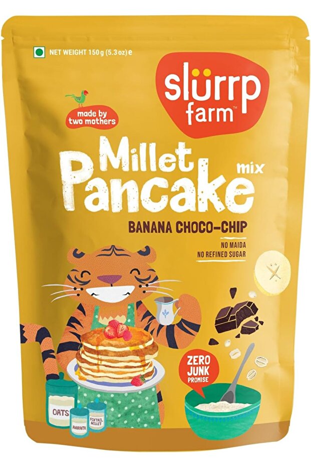 Instant Breakfast Millet Pancake Mix, Banana Choco-Chip And Supergrains 150g | Natural A