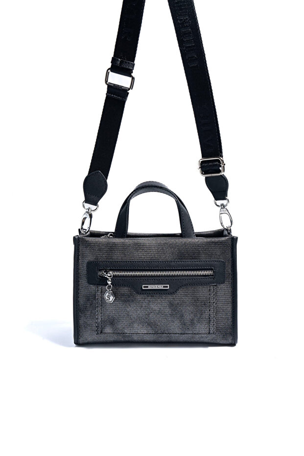 M.Silver - Black Honeycomb Women's Handbag Sp1271