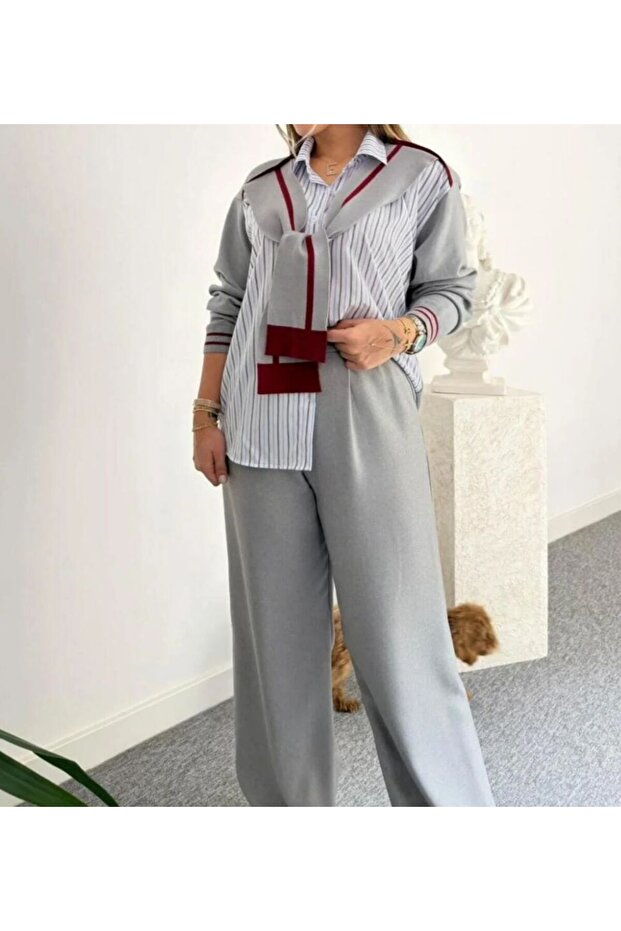 GÖMLEK DETAYLI KAZAK - 1