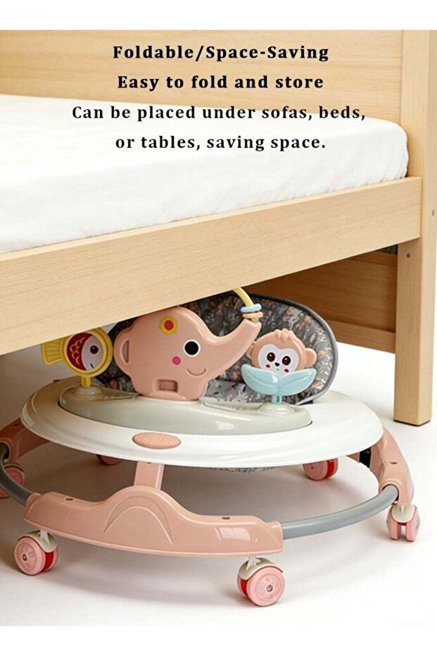 مشاية أطفال، مشاية دائرية متعددة الوظائف مع ارتفاع قابل للتعديل - 6