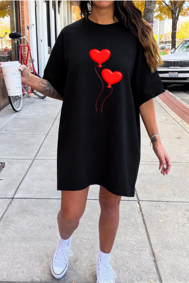 Plus Size Women's Cotton Short Sleeve Crew Neck Casual T-Shirt Dress