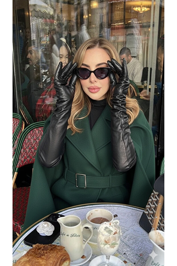 Gerçek hakiki uzun deri eldiven - 3