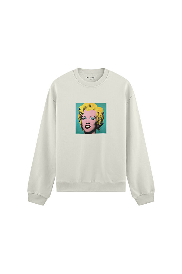 Andy Warhol / Marilyn Monroe Blue Oversize Sweatshirt - White