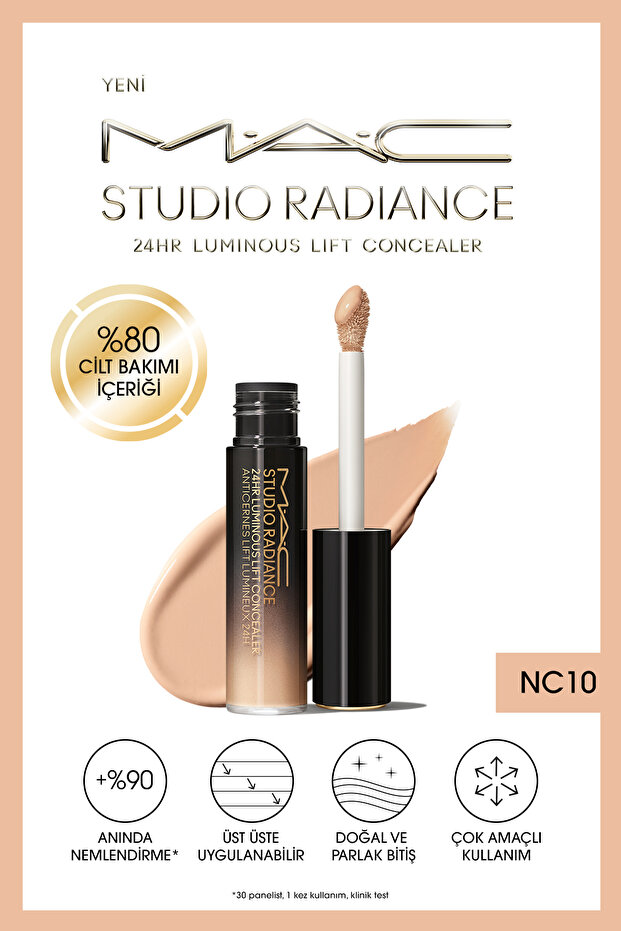 Studio Radiance 24Hr Luminous Lift Concealer - Serum Concealer with Skin Care Ingredients 11 ml - Nc10