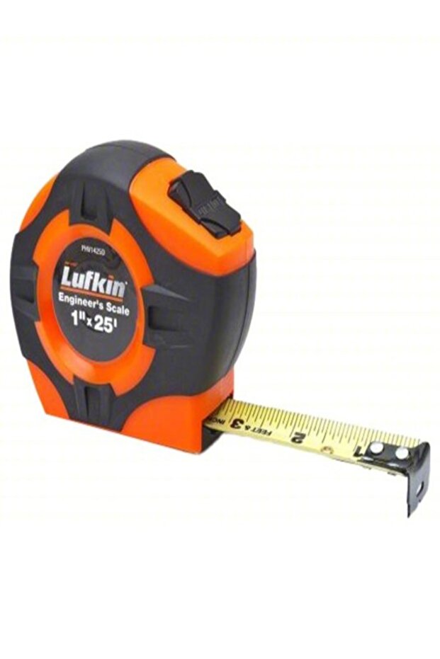 شريط قياس PHV1425DN أصفر اللون، مخصص لمهندسي خطوط الطاقة، مقاس 1 بوصة × 25 قدمًا، شفرة A4