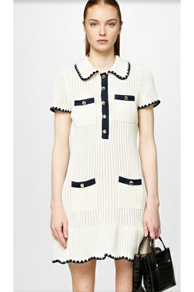 Crochet Collared Mini Dress # Originalbrand #