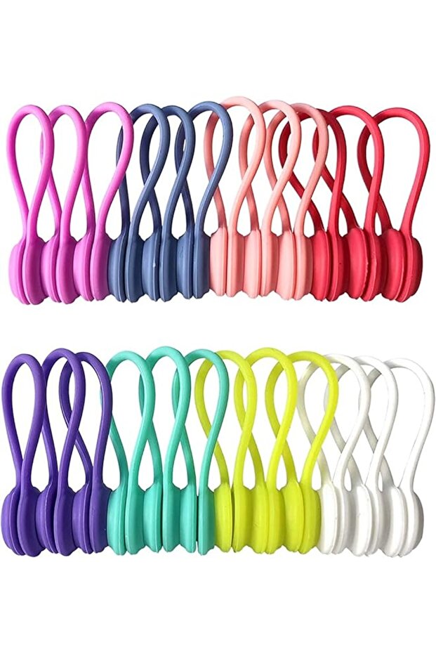 Reusable Twist Ties with Strong Magnet for Bundling and Organizing Cables, Headphone Cables, USB Cha