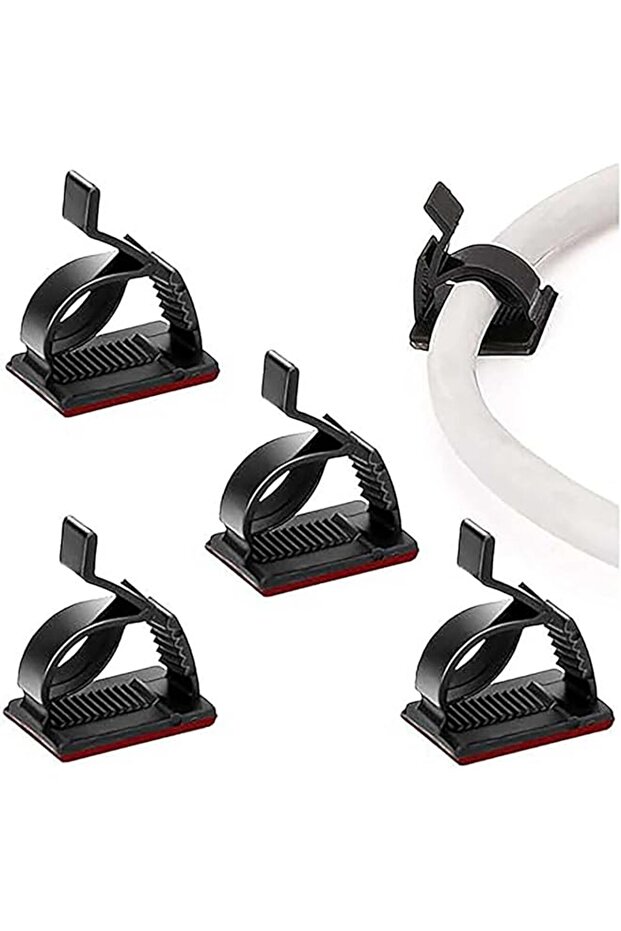 50 Adjustable Cable Management Clips, Adhesive Organizer, Adhesive Wire Clips, Cable Retainer for TV