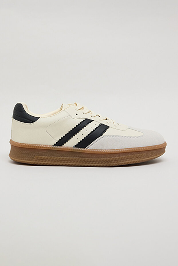 Women's Cream Color Block Running Shoes