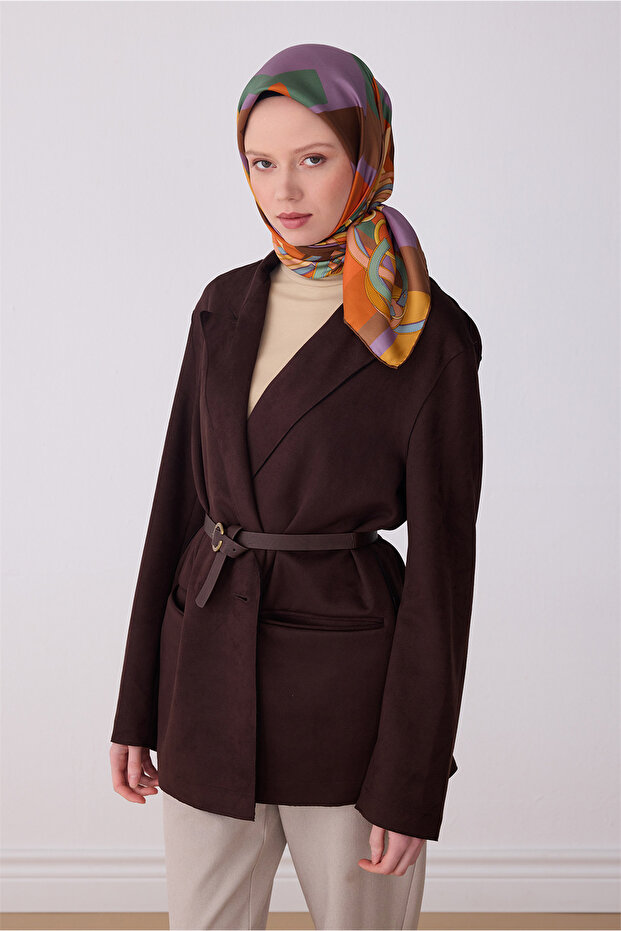 Multi-Colored Object Pattern 100% Twill Silk Scarf 4300 - 82