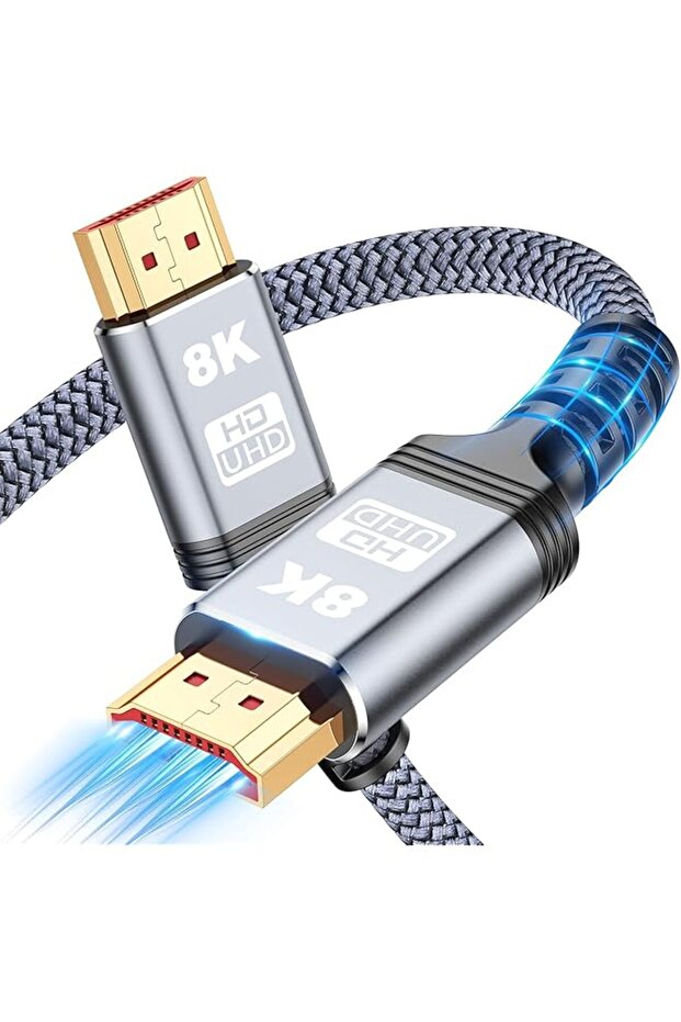 8K HDMI Cable 2.1 6.6Ft/2M, 48Gbps Ultra High Speed HDMI to HDMI Cable, Support 8K60hz 4K120hz Displ