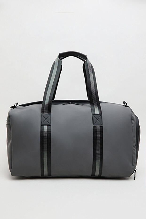 حقيبة سفر رجالية رمادية سادة - 2