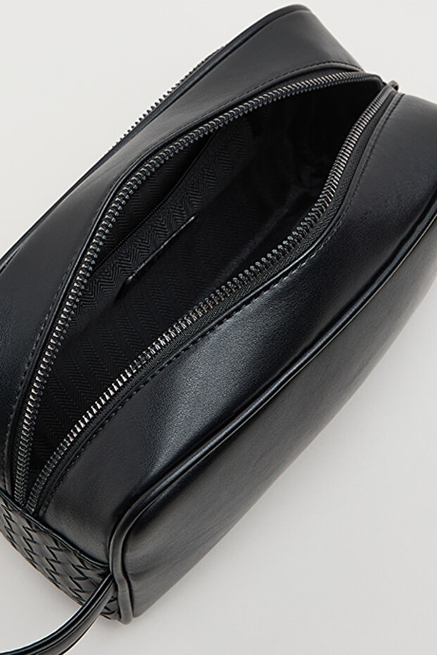 حقيبة سفر سوداء سادة للرجال - 6