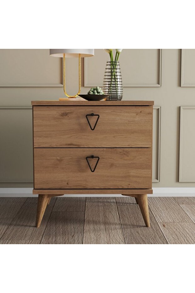 Versa-Ce Oak Bedside Table - 2