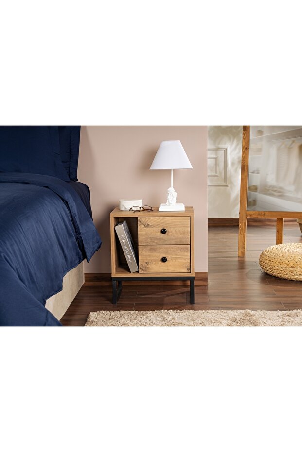 Glimmer Bedside Table Dark Green - 3
