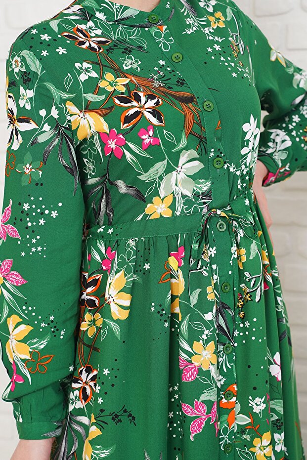 فستان ماكسي بأزرار منقوشة من BDART - 6