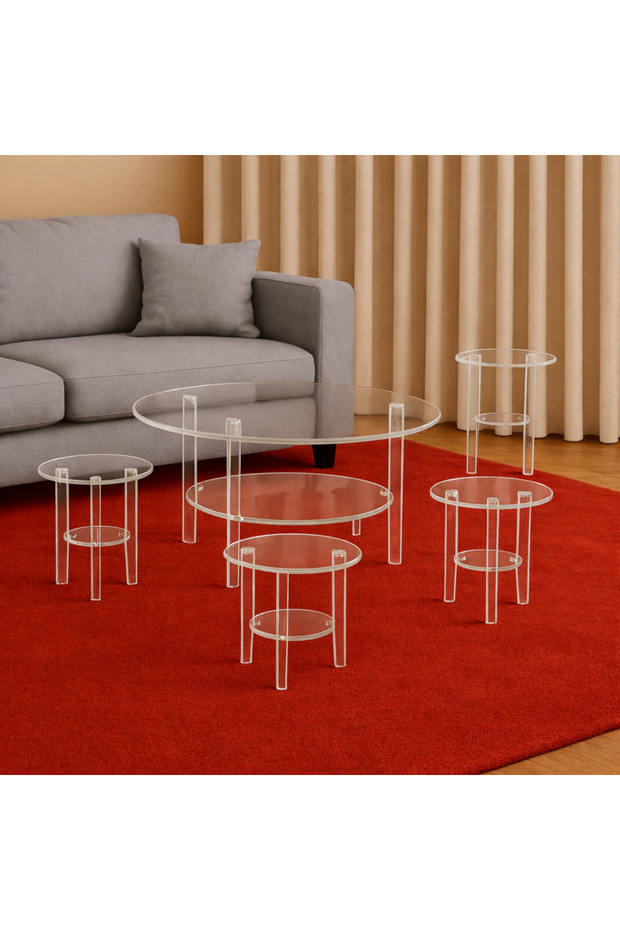 طقم طاولات أكريليك شفاف - 2