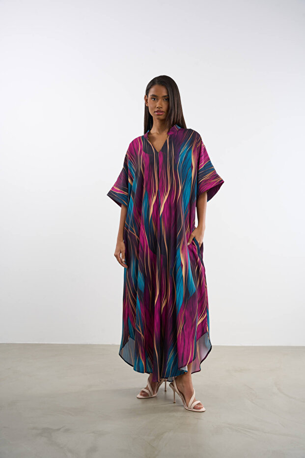 ROCHIE LUNGĂ CU GÂTUL V - 1