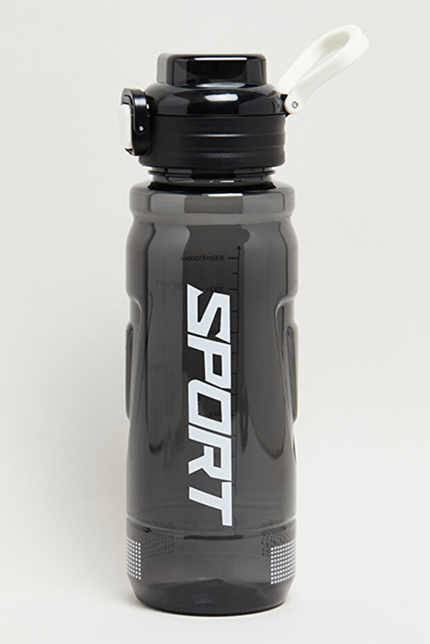 Unisex Black Printed Sipper Water Bottle, 1000Ml