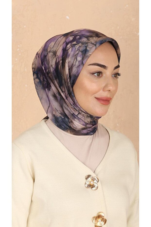 Soft Pamuk Eşarp Mor - 4