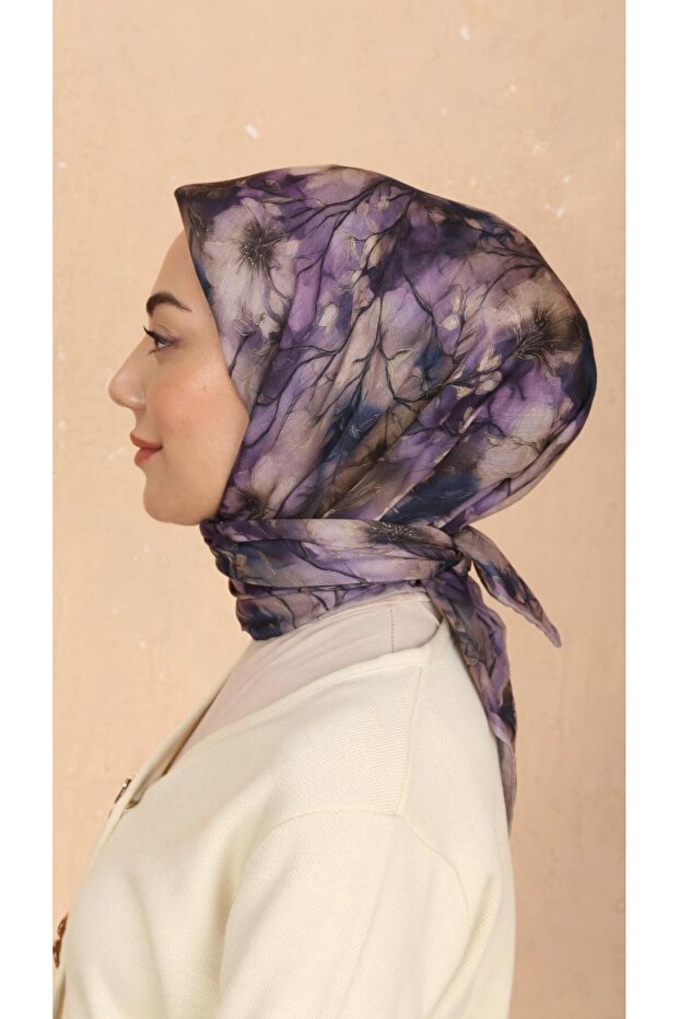 Soft Pamuk Eşarp Mor - 3