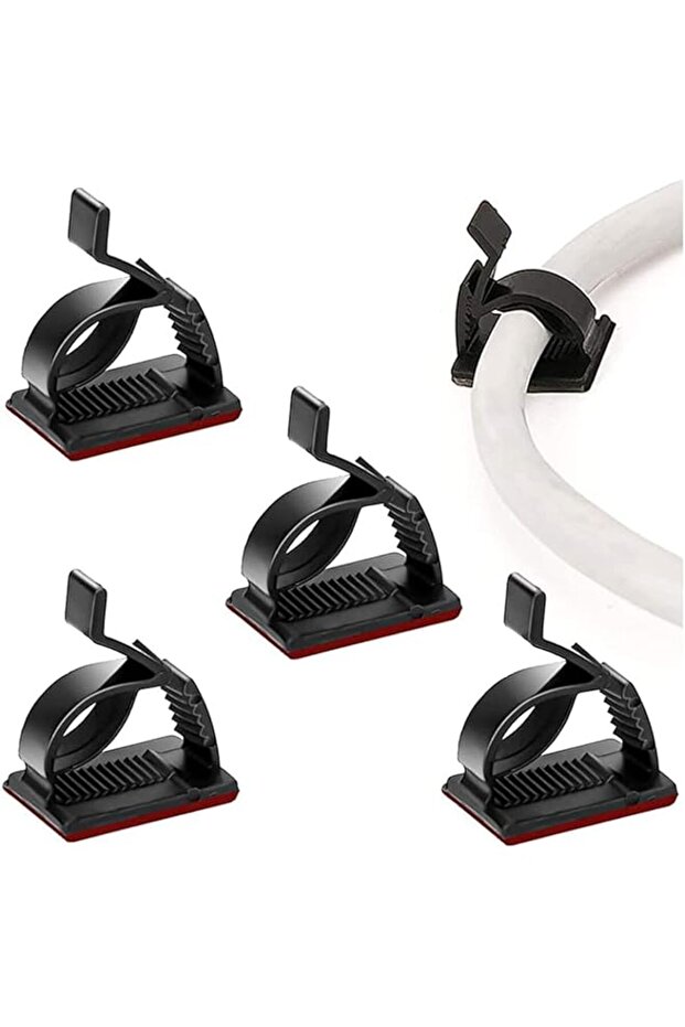 50Pcs Adjustable Cable Management Clips, Adhesive Organizers Sticky Wire Clips Cord Holder for TV PC