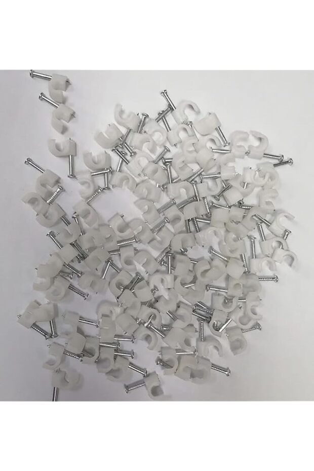 Cable Clips, 5 mm Size, White pack of 100 pcs