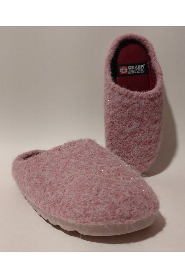 Plum Shiny Sequin Detail Comfortable and Lightweight Winter Women's Home and Guest Slippers
