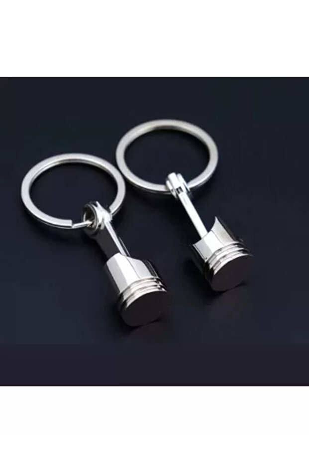 Metal Keychain Piston Chrome - 2