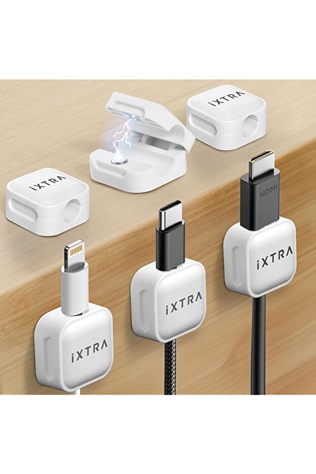 iXTRA 6 Pack Magnetic Cable Clips Cable Management Adhesive Cord Organizer Wire Holder Keeper USB Ch
