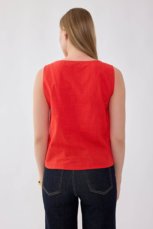 Zero Cufflink Linen Blouse - 5