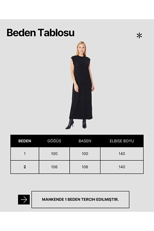 Sıfır Kollu Ribana Elbise - 2