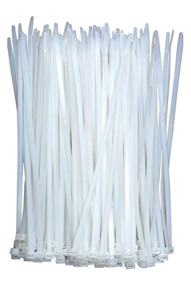 250mm Cable Ties White (200 Pack) Wire With 18Kg Tensile Strength, Self-Locking Heavy Duty Nylon Pla