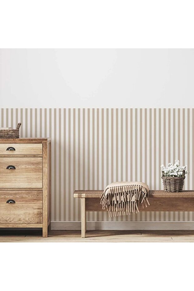 (PP-54) Belted Striped Half Wall Sticker – Self-Adhesive Wall Decor for Baby & Kids Room
