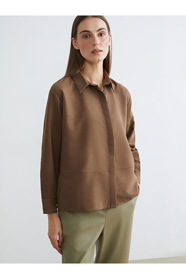 Nevavm Women's Suede Look Shirt with a Difference