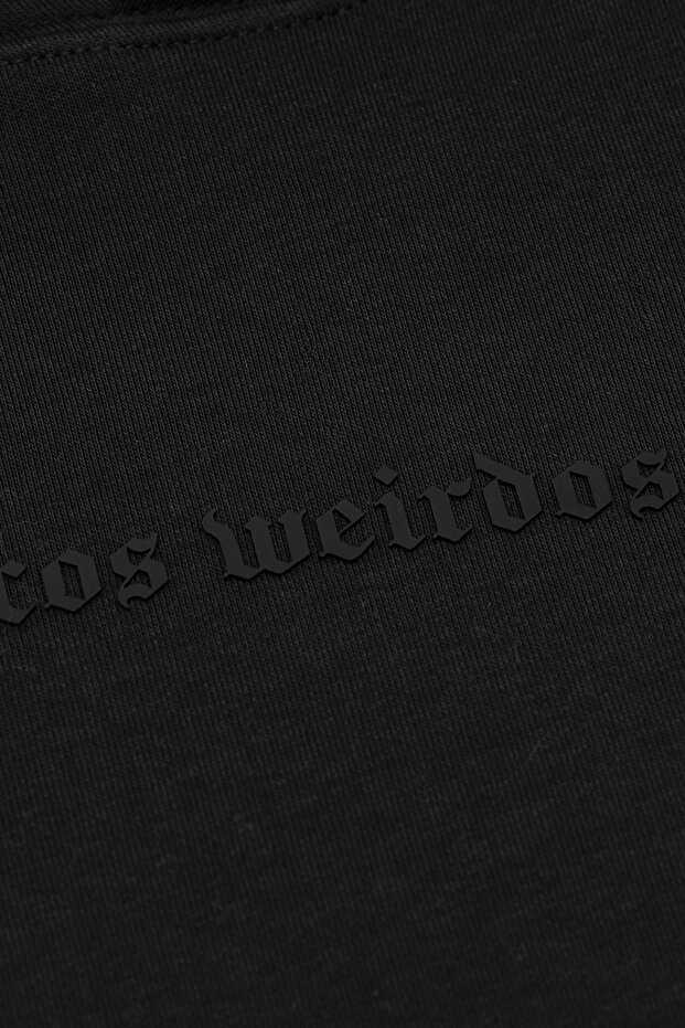 BLACK siyah basic oversized hoodie sweatshirt - 3