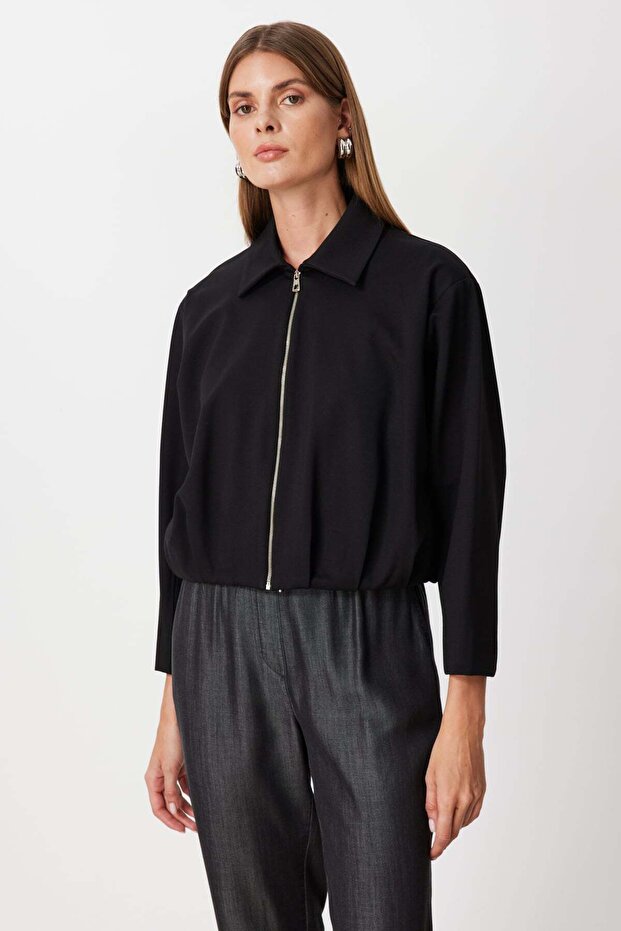 Fermuarlı Bomber Ceket - 3