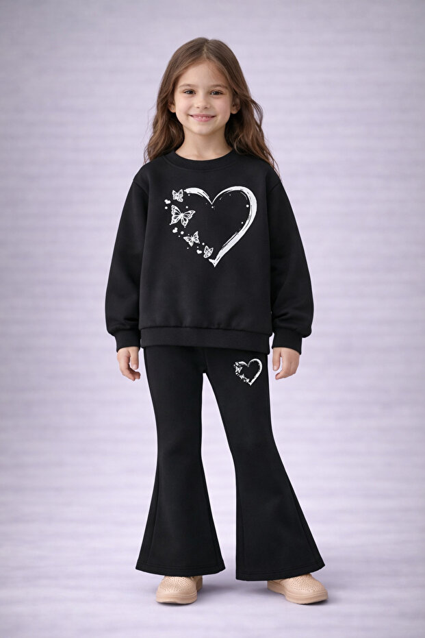 Girl's Printed Spanish-Style Flared Sweatpants Set