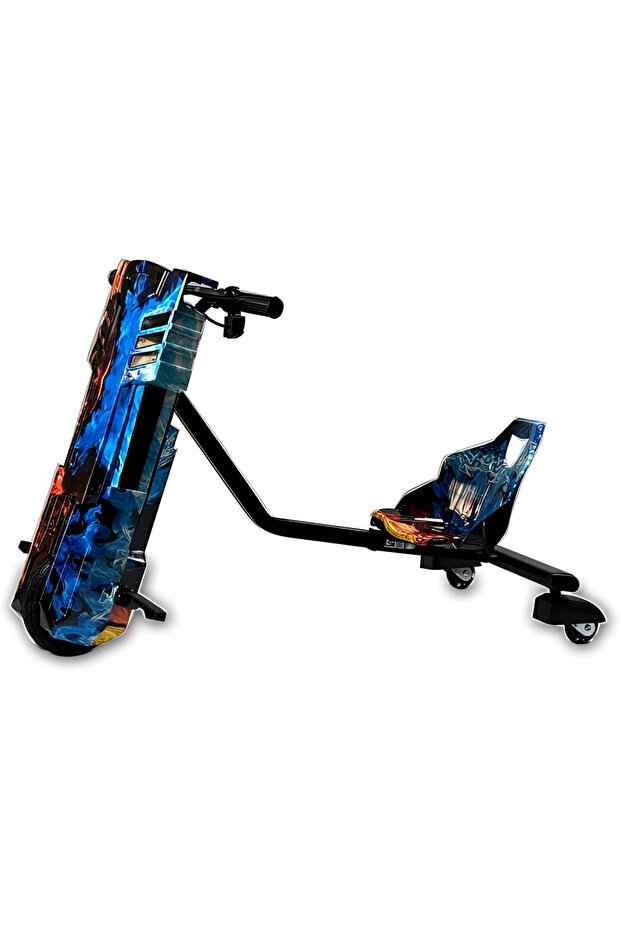 Kids 36V Electric Drift Trike - Fire & Ice Edition, 8" Wheel, 360° Spin, LED Lights & Variable Speed