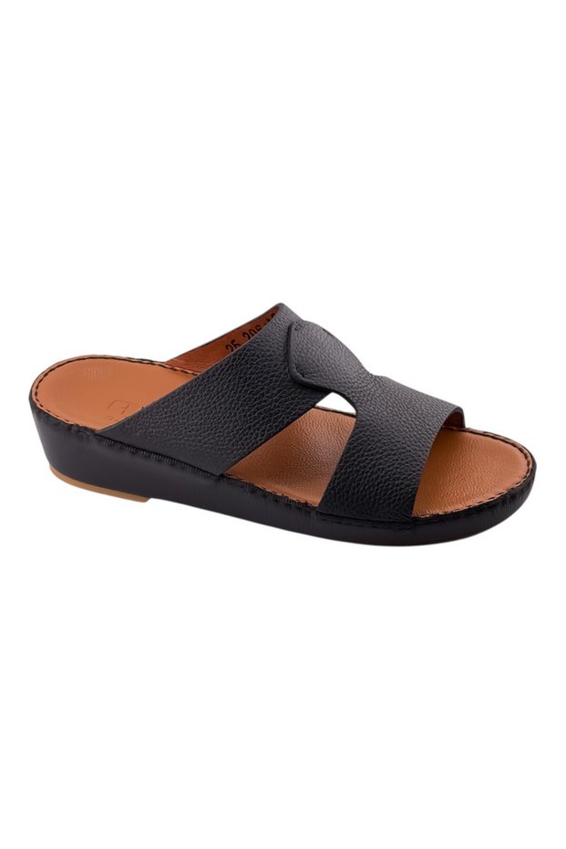 AET Arabic Sandals For Men | Outdoor Mens Slippers | Open Toe | Full Genuine Leather With Buckle