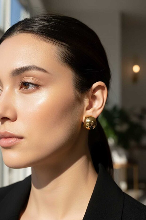 Kararmaz Çelik Küpe - 2