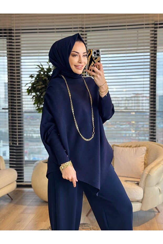 Asimetrik Kesim Drapeli Tunik - 1