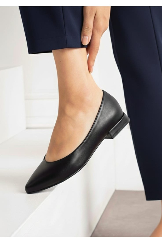 Women's Low Heeled Flat Gova Jurdan Sole Daily Stylish Ballerinas