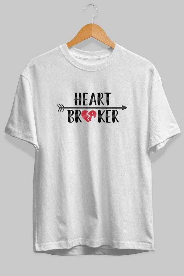 Heart Breaker 2 Pre-Printed White Oversize T-Shirt Men Women Cotton Crew Neck T-Shirt