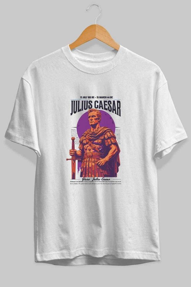 Julius Caesar Front Printed White Oversize T-Shirt Men Women Cotton Crew Neck T-Shirt