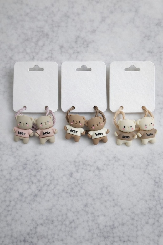 Mixed Color Bear 6-Piece Children's Hair Clip Set