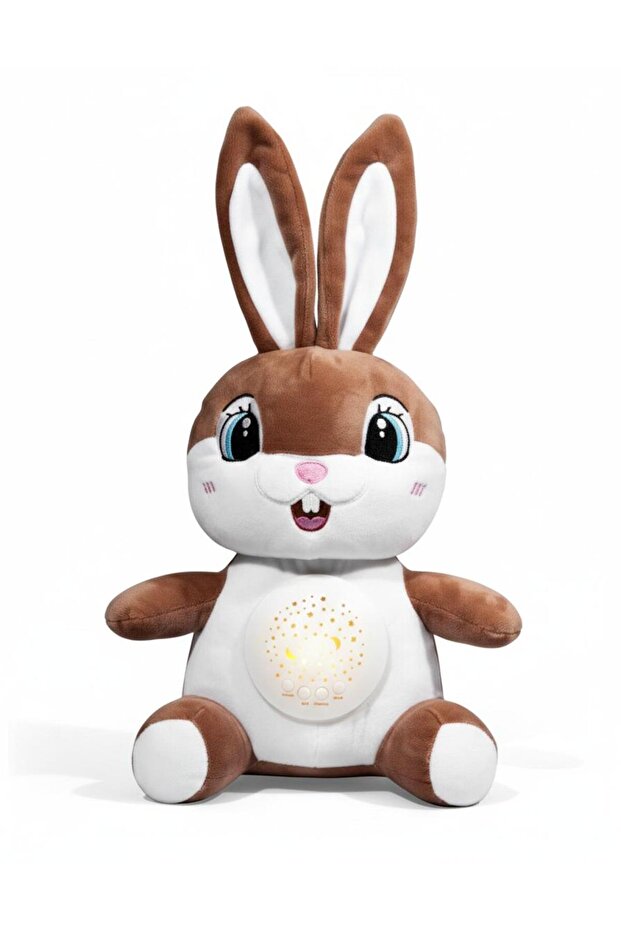 Sleep Soother Rabbit Plush Doll with Light Projection & Soft Music – Comfort Toy for Babies