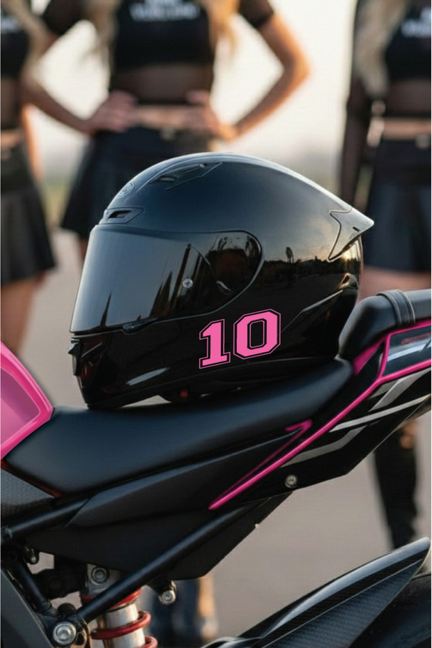 Helmet Number Sticker - City License Plate Codes - Racing Motor Lucky Number Sticker - No: 10
